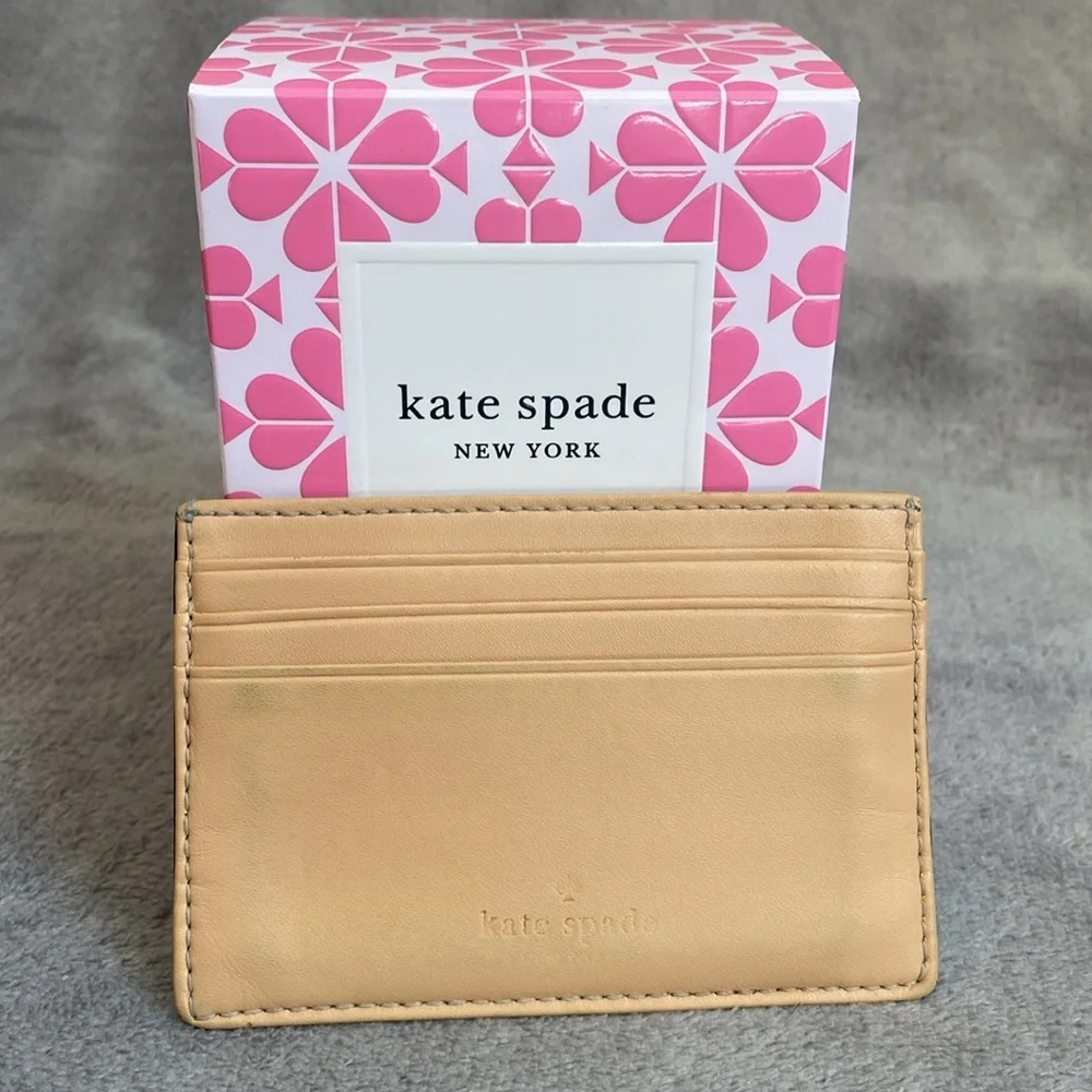 ♠️💚KATE SPADE♠️💚Mint Green & Tan Thin Cardholder/GUC